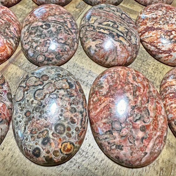 40mm Leopard Skin Jasper Oval Cabochon - Picture 4 of 5